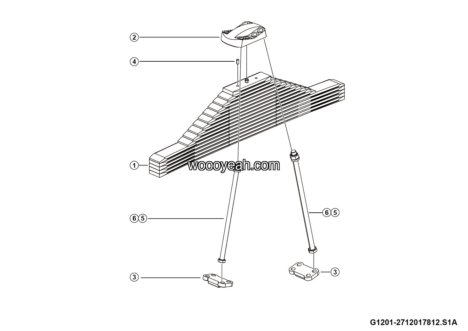 LGMG MTE86H 2025 - Rear leaf spring - G1201-2712017812.S1A