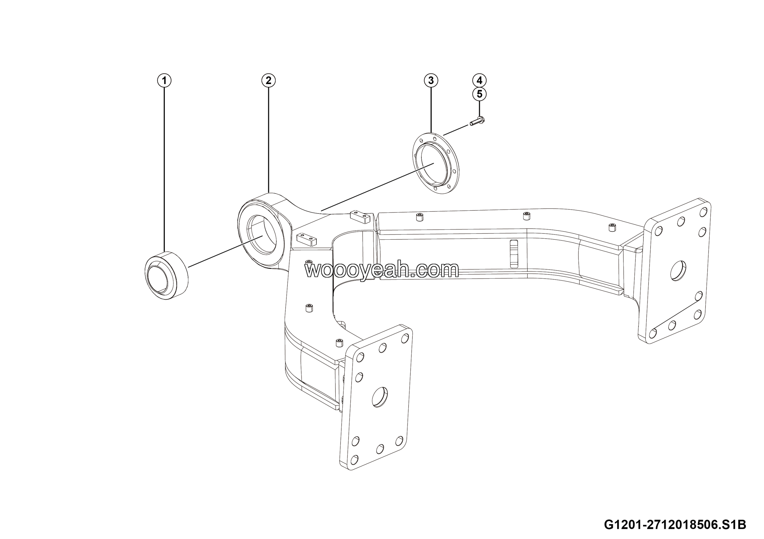 LGMG Mine Truck 2026 - Mid axle a-frame assy - G1201-2712018506.S1B