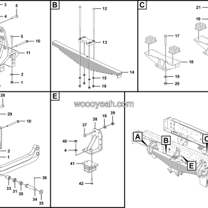 LGMG MT86H Mine Truck - Front leaf spring installation assy - G1202-2712011412