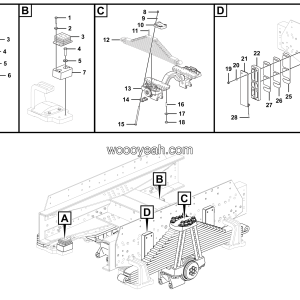 LGMG MT86H Mine Truck - Rear leaf spring installation assy - G1202-2712011415
