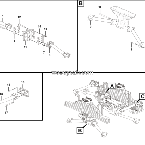 LGMG MT86H Mine Truck - Rear thrust rod installation assy - G1203-2712011416