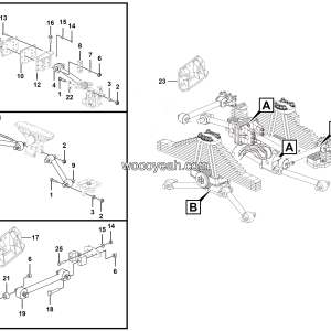 LGMG Off-Highway Dump Truck 2022 - Rear thrust rod installation assy - G1203-2712012358.S