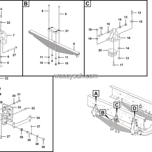 LGMG MT86D Mine Truck - Front leaf spring installation assy - G1204-2712011236