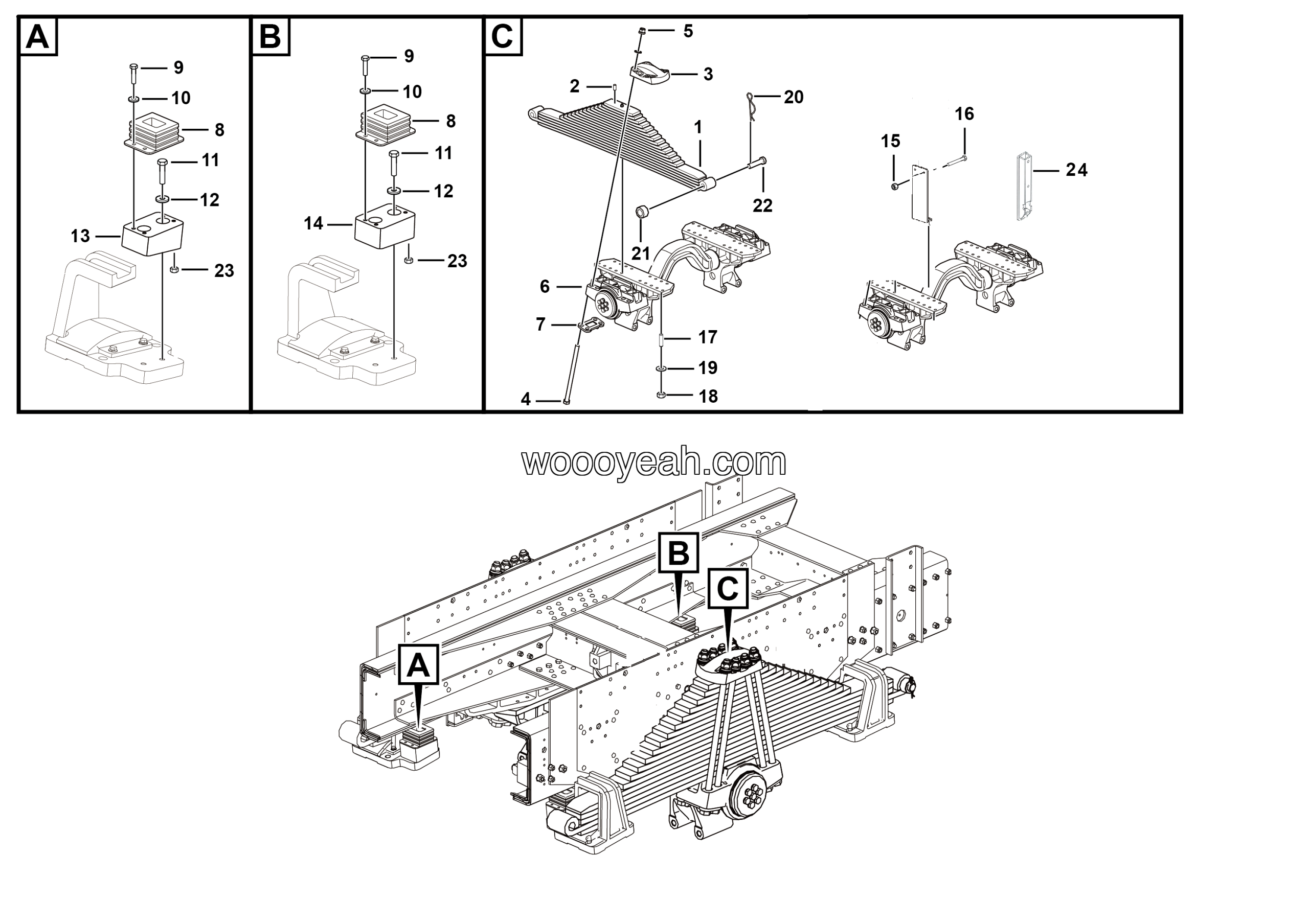 LGMG Off-Highway Dump Truck 2022 - Rear leaf spring installation assy - G1204-2712012324.S1D-G1