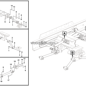 LGMG Off-Highway Dump Truck 2021 - Rear thrust rod installation assy - G1205-2712011416