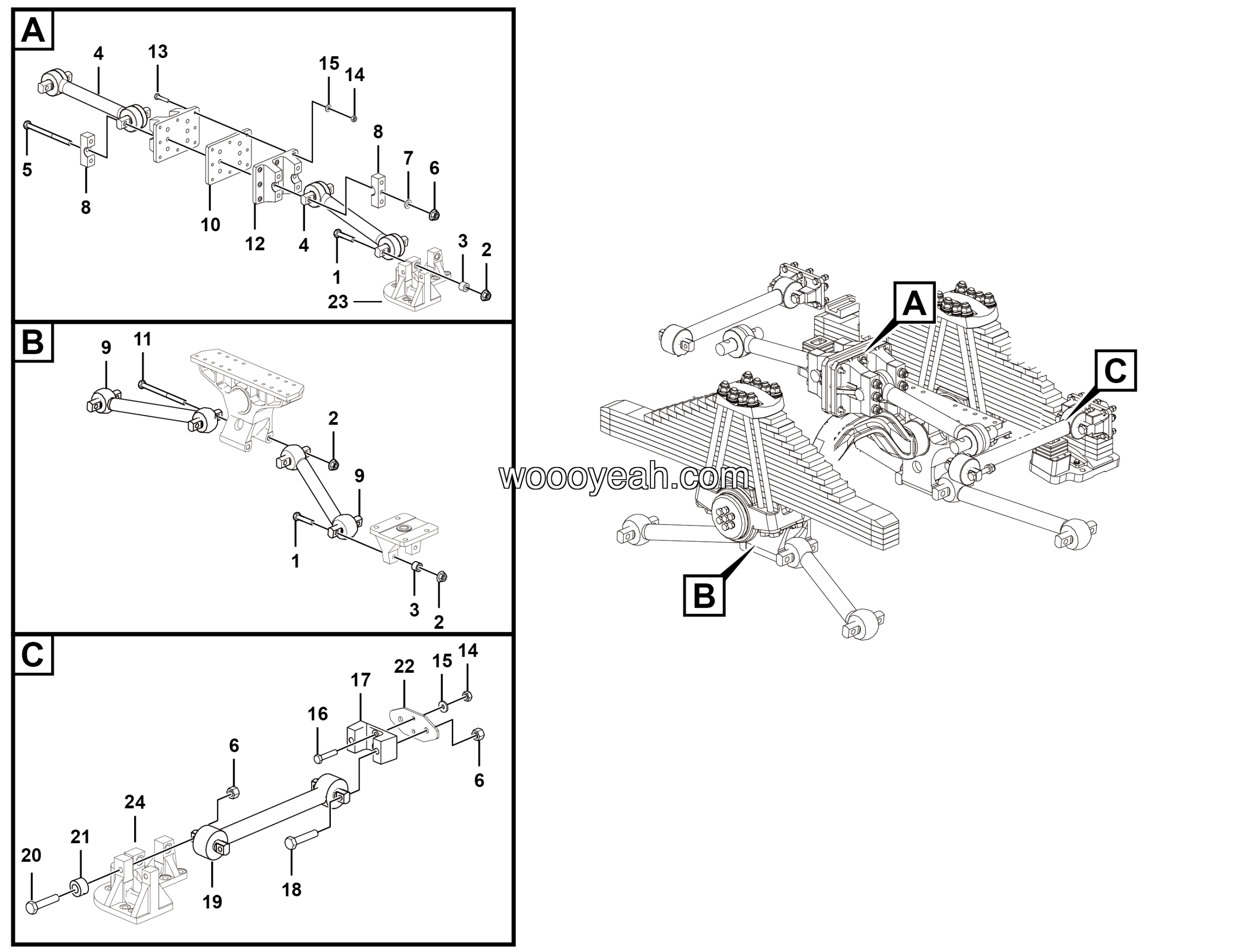 LGMG Off-Highway Dump Truck 2021 - Rear thrust rod installation assy - G1205-2712011503.S1F