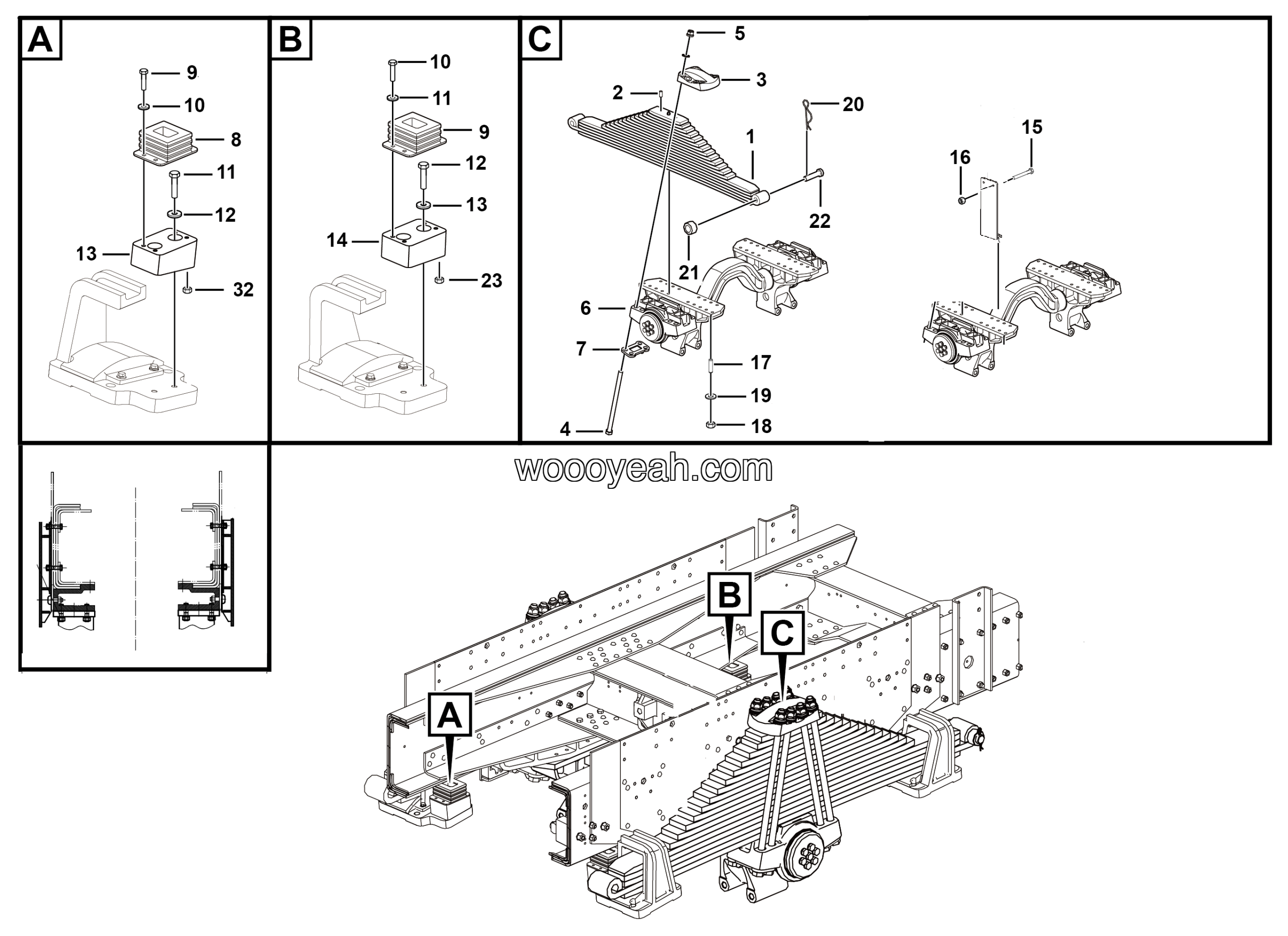 LGMG Off-Highway Dump Truck 2021 - Rear leaf spring installation assy - G1206-2712011749