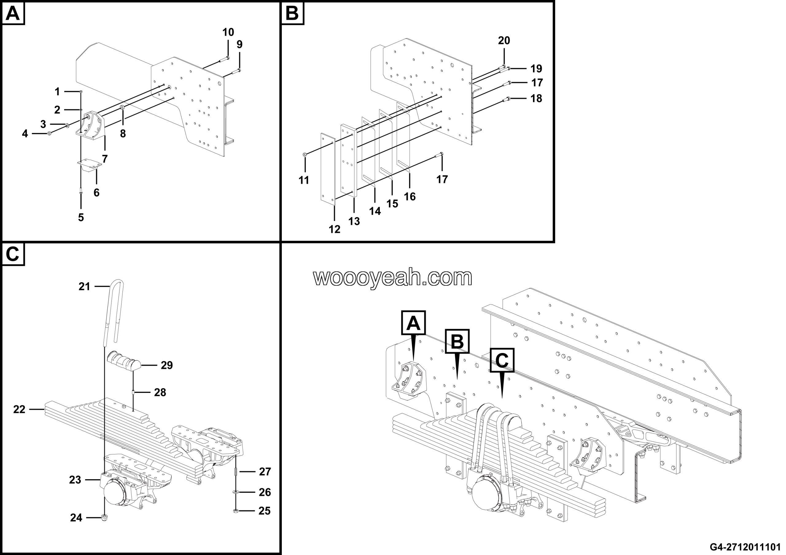 LGMG MT50 Mine Truck - Suspension assembly - G4-2712011101