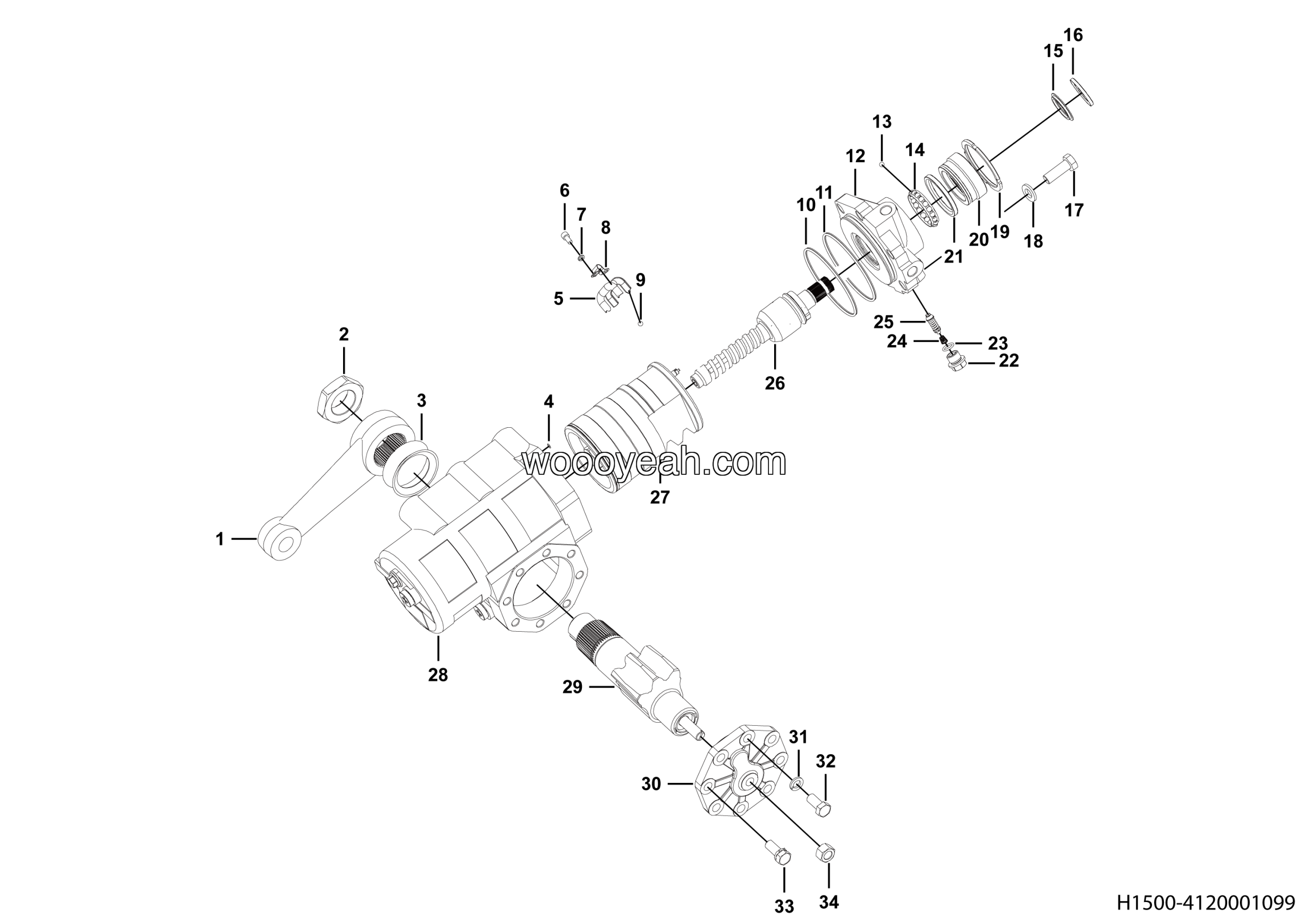 LGMG MS30 Mine Truck - Steering assy NT12590M2 - H1500-4120001099