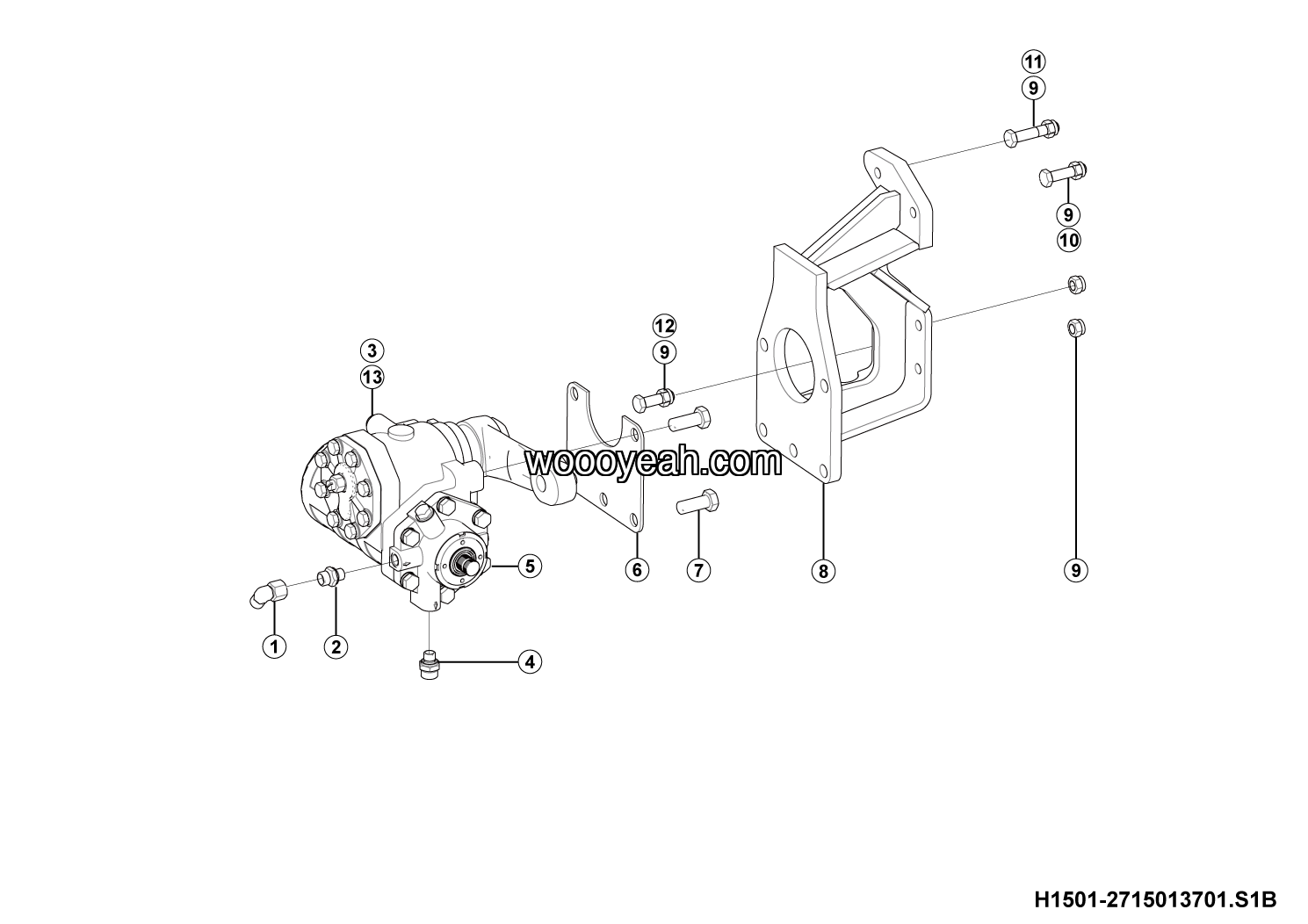 LGMG MGW500 2025 - Steering gear installation - H1501-2715013701.S1B