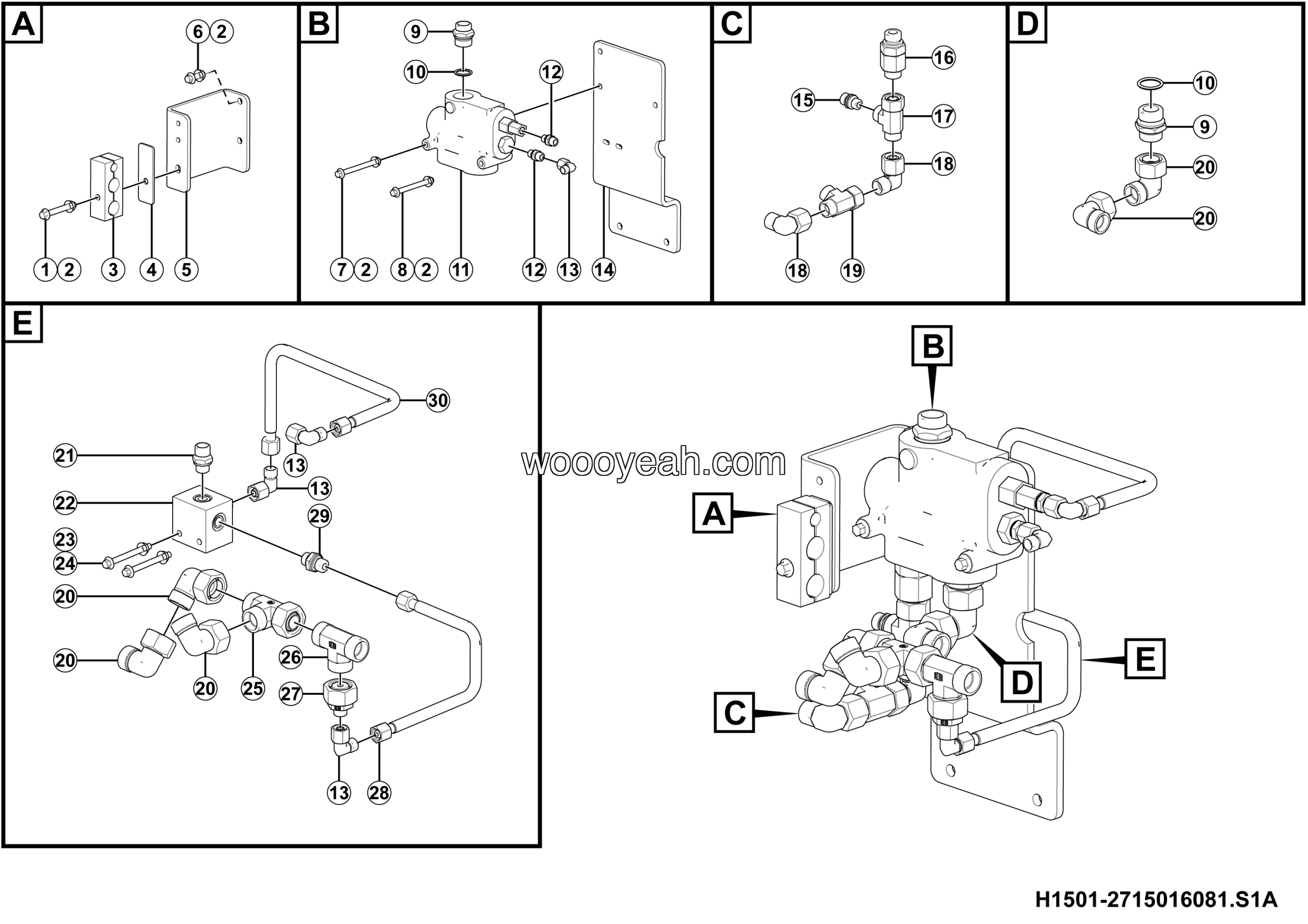 LGMG MTE86H 2025 - Priority valve assy - H1501-2715016081.S1A