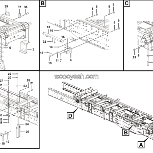 LGMG Off-Highway Dump Truck 2022 - Main & sub frame connecting assy - I0400-2740010758-G1