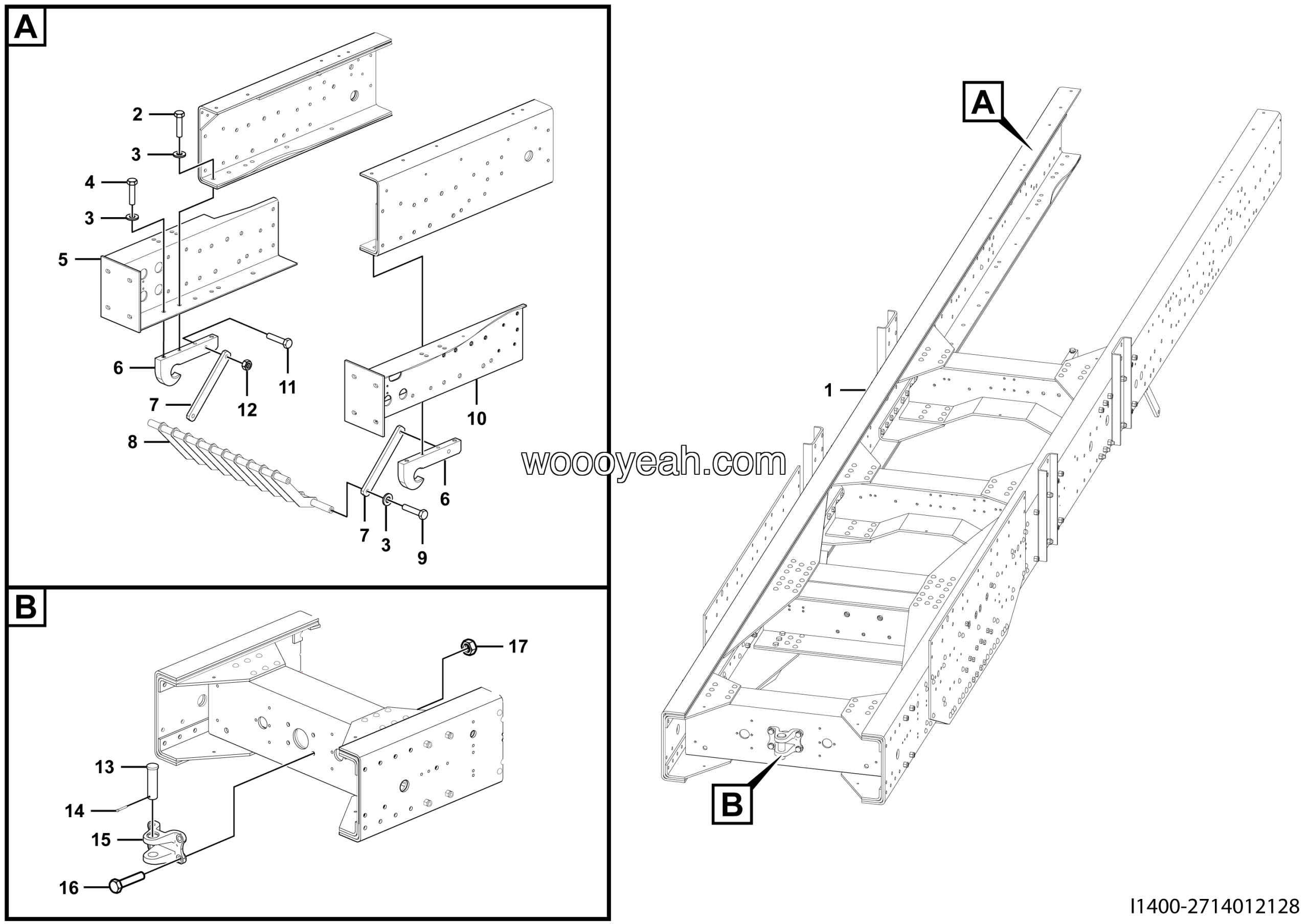 LGMG Mine Truck Mine Truck - Frame assy - I1400-2714012128