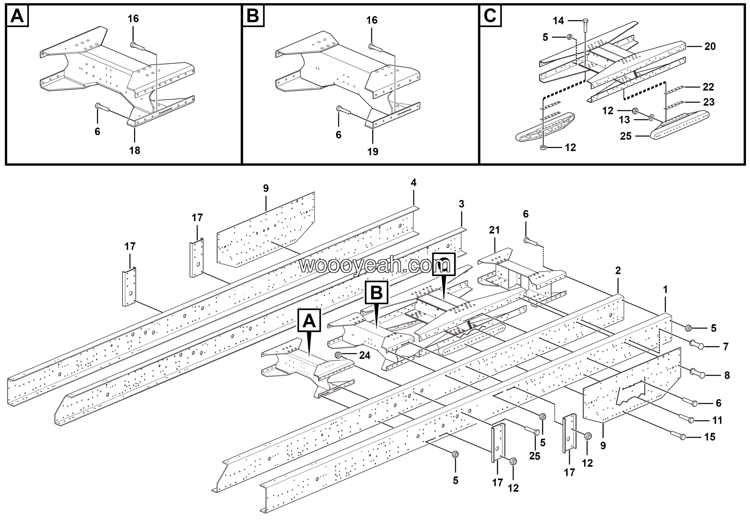 LGMG MT86D Mine Truck - Frame assy - I1400-2714012745