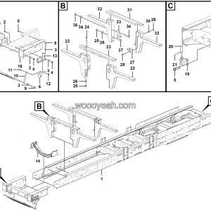 LGMG CMT96 Mine Truck - Frame assy - I1400-2714013271