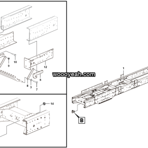 LGMG MT86L Mine Truck - Frame assy - I1400-2714013348