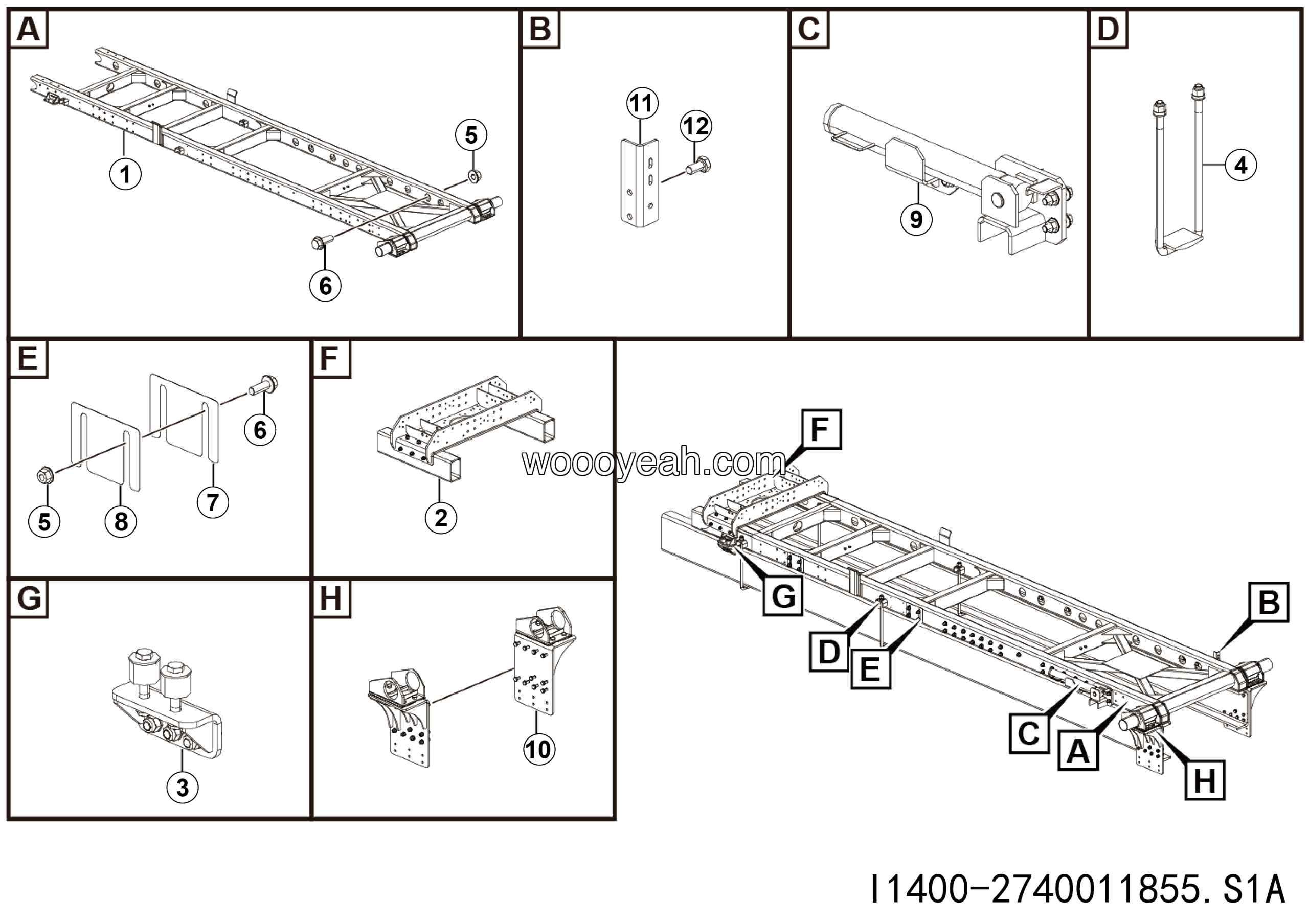 LGMG Off-Highway Dump Truck 2024 - Subframe installation - I1400-2740011855.S1A