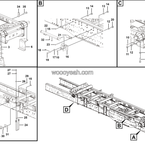 LGMG Off-Highway Dump Truck 2022 - Main & sub frame connecting assy - I1500-2740010329