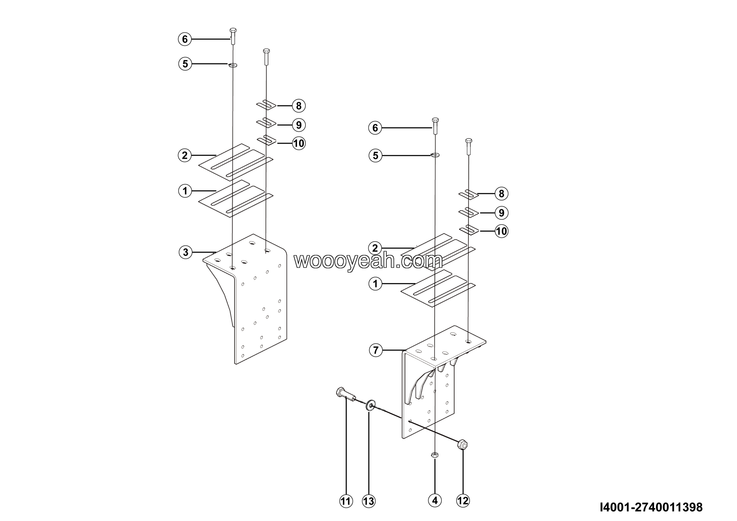 LGMG Off-Highway Dump Truck 2024 - Rear flip mount assembly - I4001-2740011398