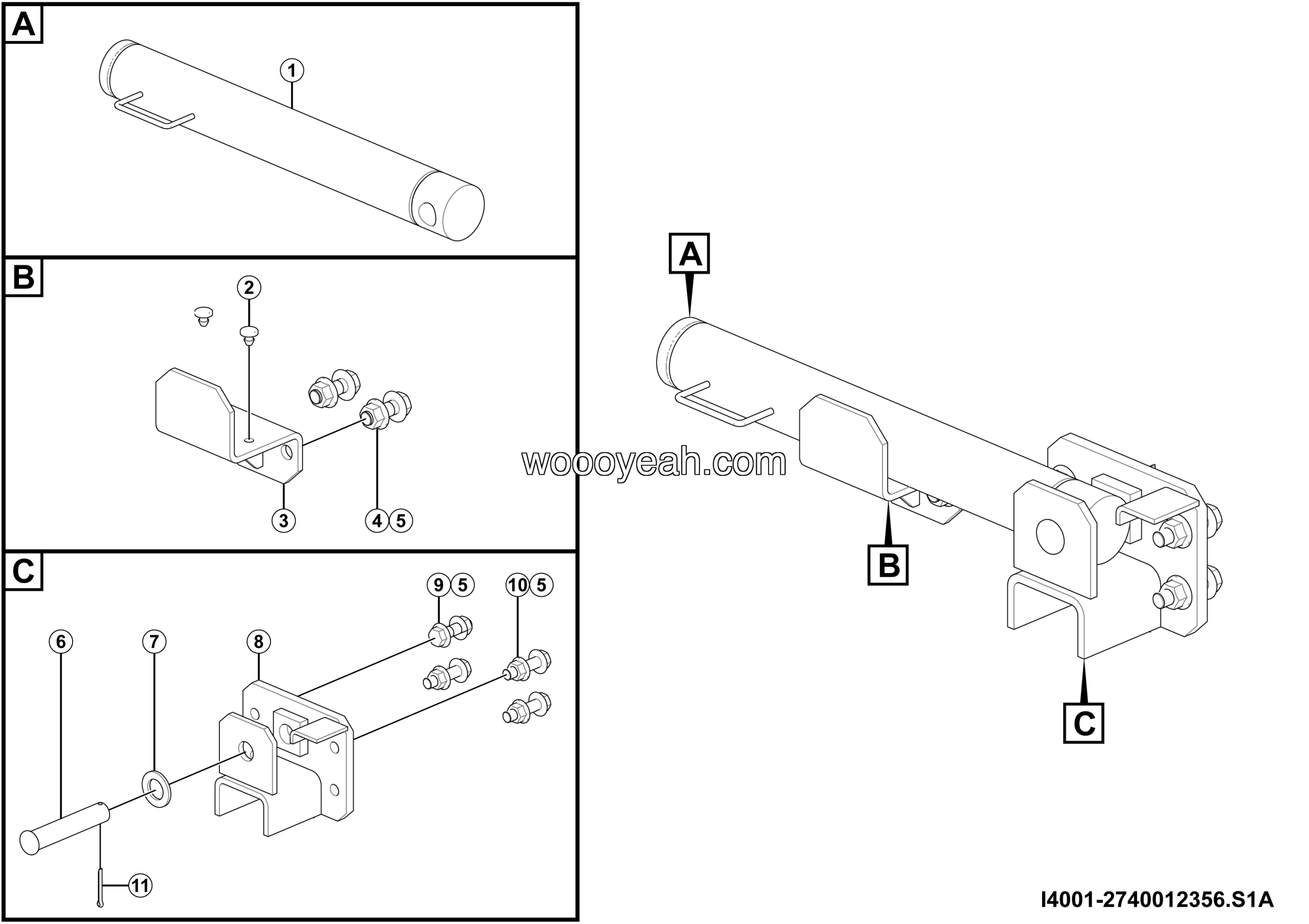 LGMG MTH116 2025 - Body safety prop assy - I4001-2740012356.S1A