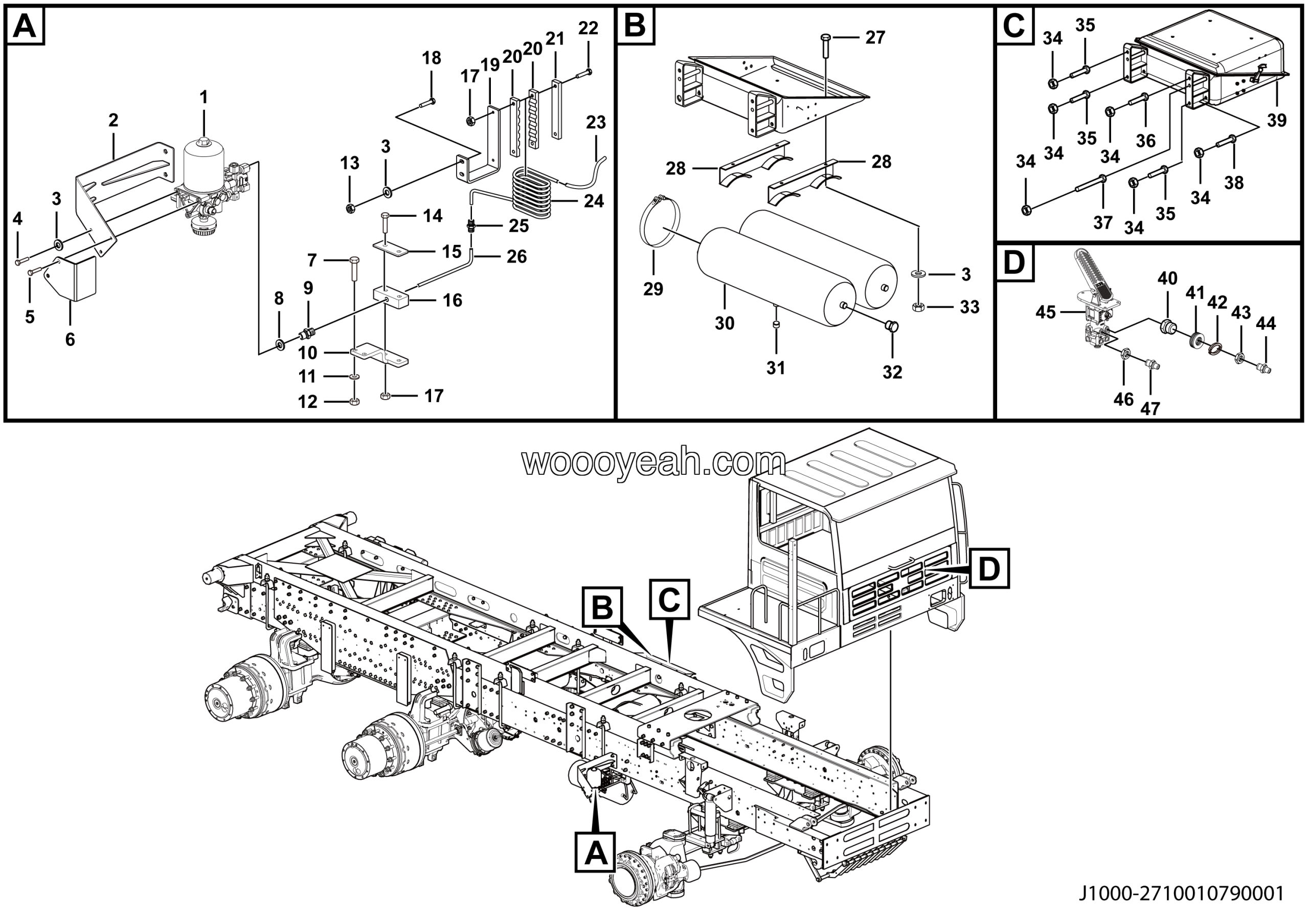 LGMG MT95 Mine Truck - Service brake assembly - J1000-2710010790001