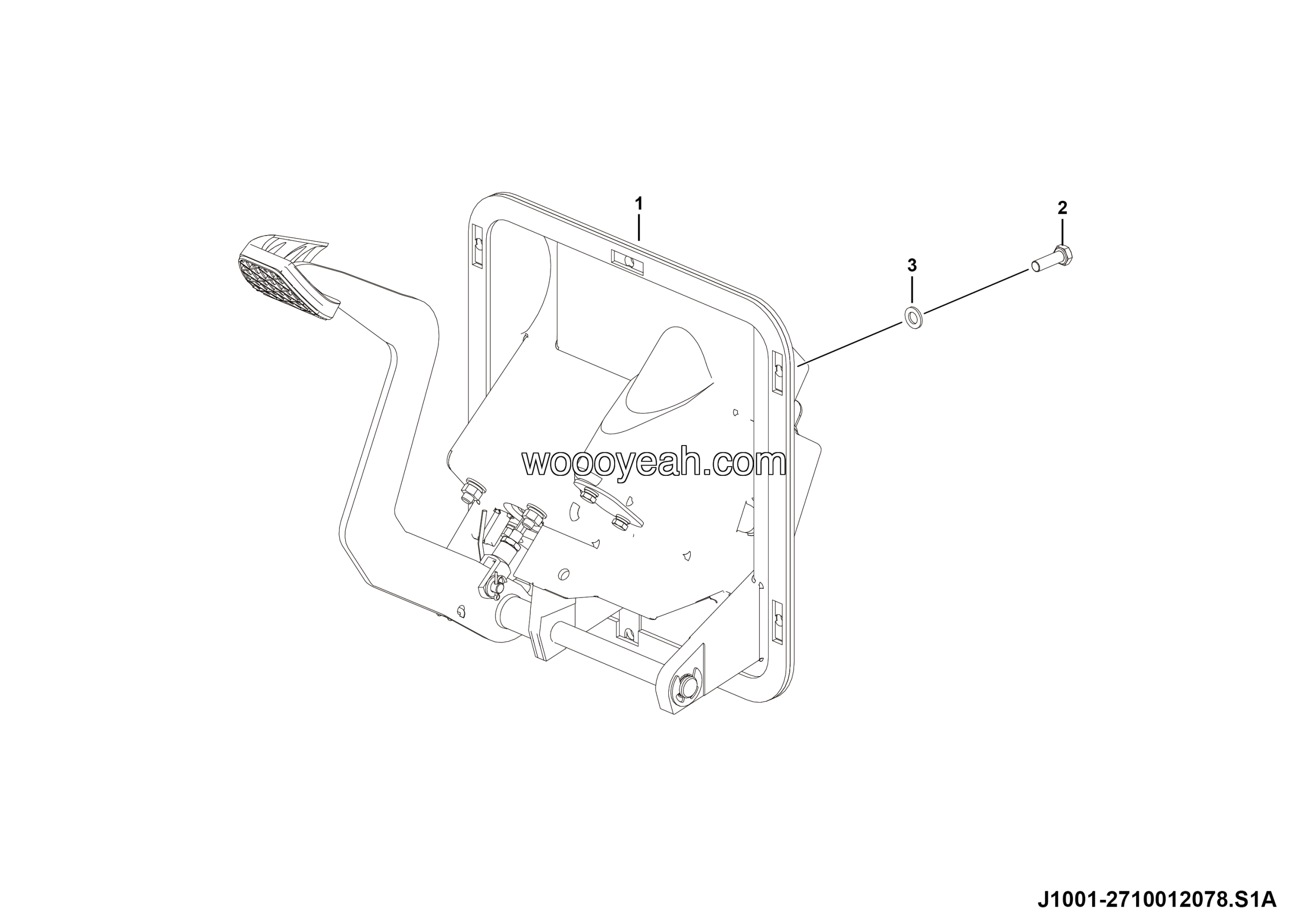 LGMG Road Sprinkler 2026 - Foot brake valve mounting assy - J1001-2710012078.S1A