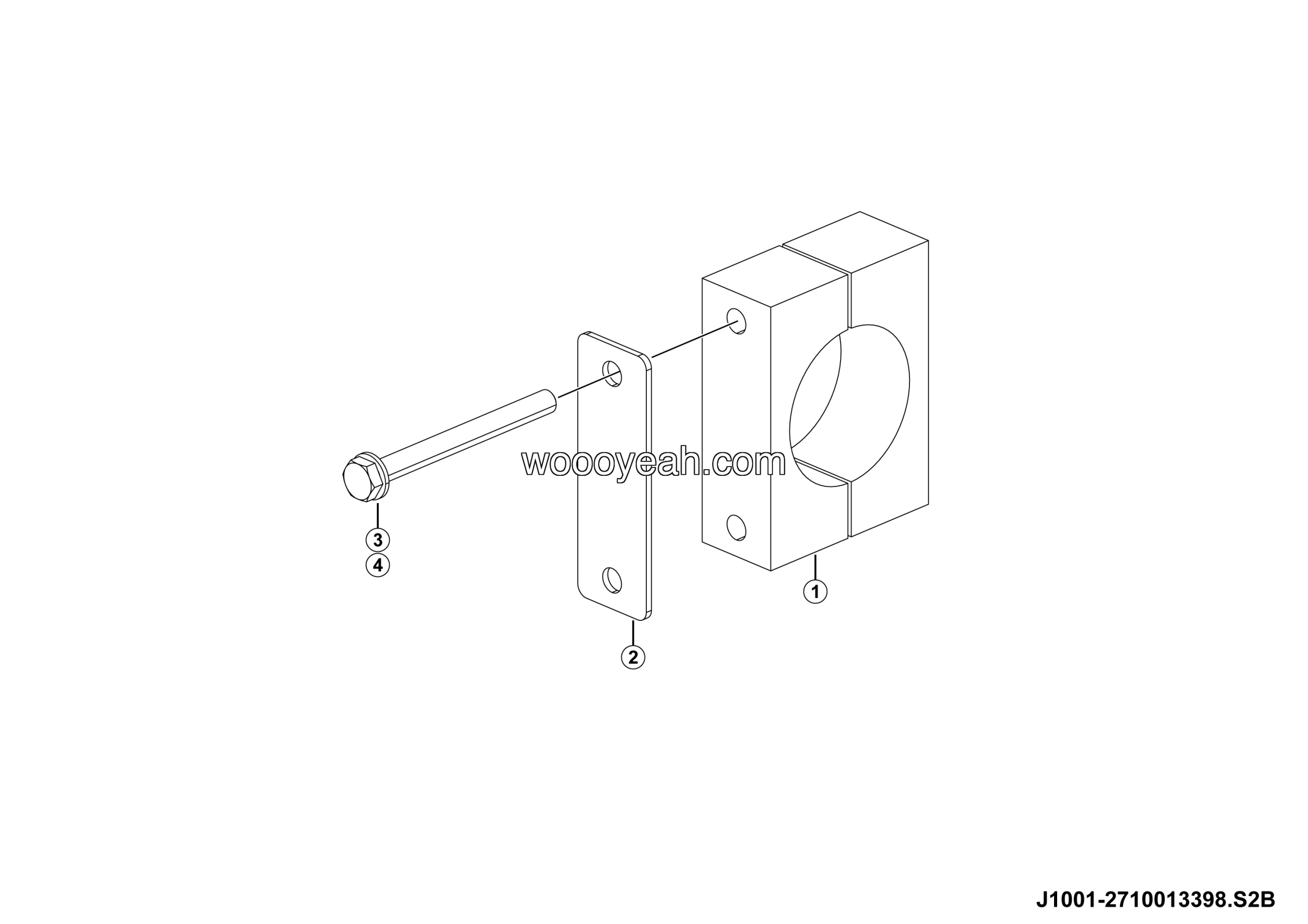 LGMG AT40 2025 - Pipe clamp assy 02 - J1001-2710013398.S2B