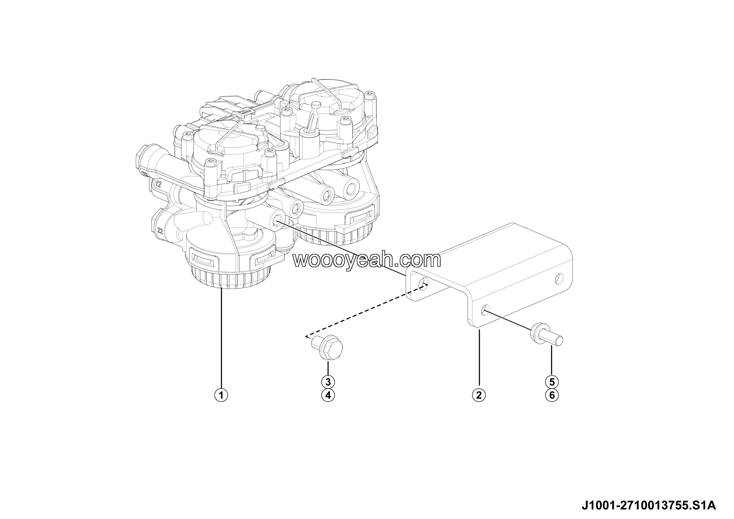 LGMG RTH100 2025 - Two-channel ebs valve assy - J1001-2710013755.S1A