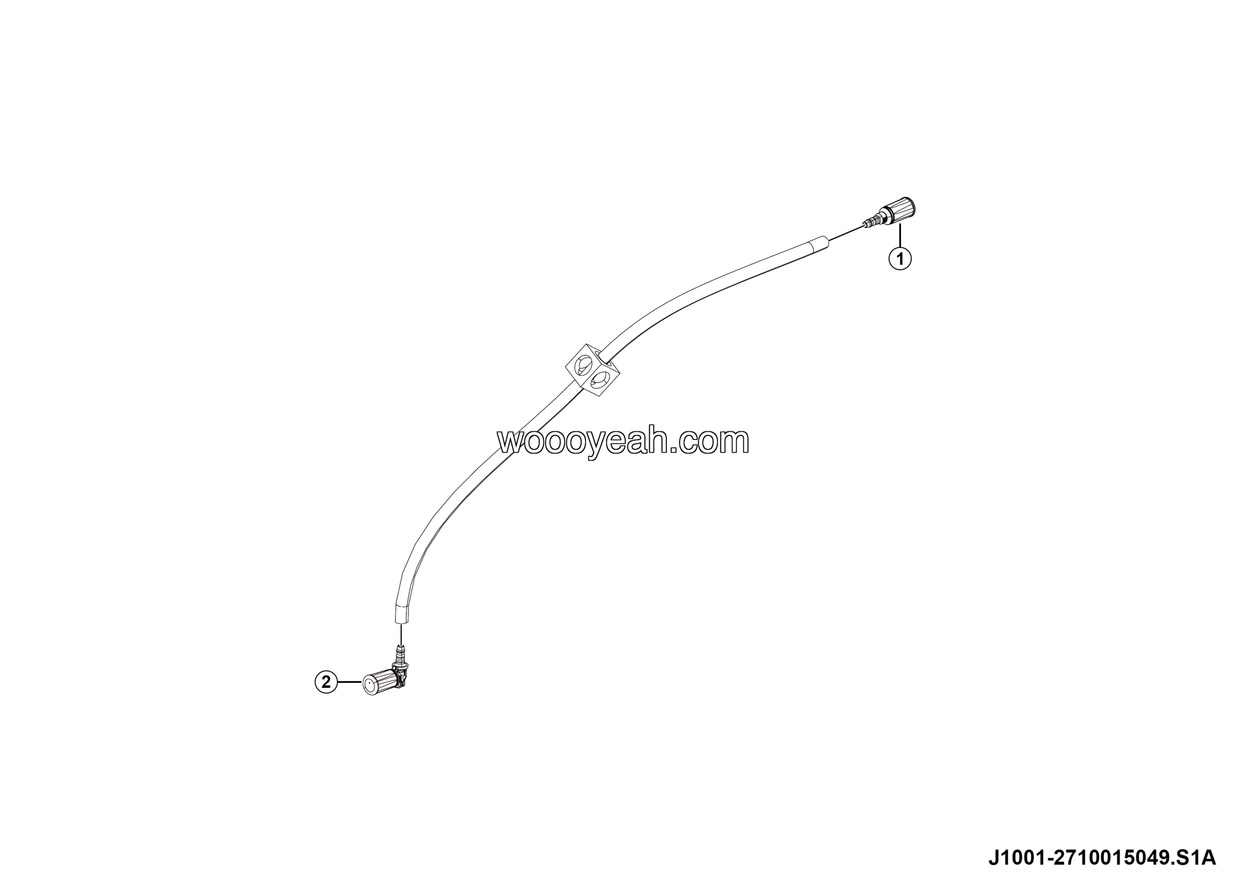 LGMG RTH136 2025 - Brake air hose (ng12/nw9*850) - J1001-2710015049.S1A