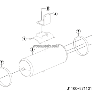 LGMG Off-Highway Dump Truck 2024 - Air reservoir installation - J1100-2711010830.S1A