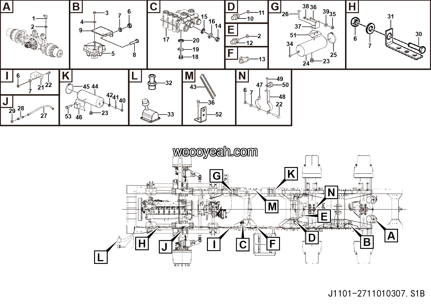 LGMG Off-Highway Dump Truck 2022 - Parking brake assy - J1101-2711010307.S1B