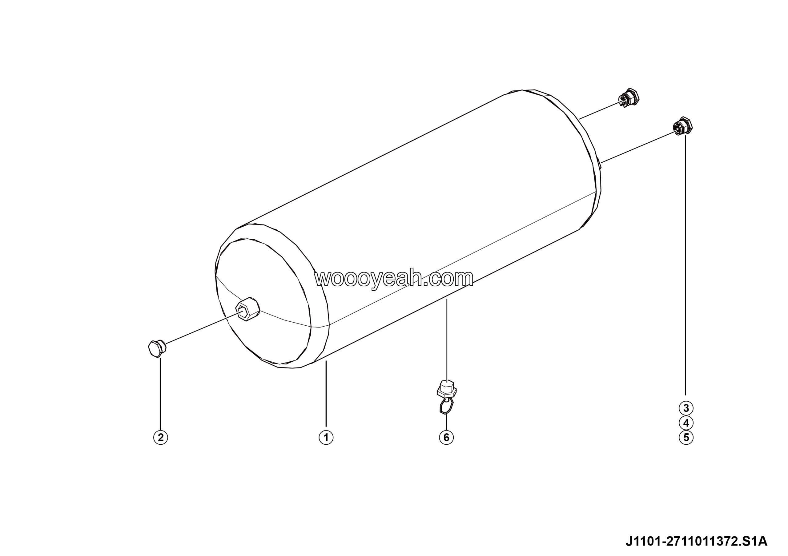 LGMG Off-Highway Dump Truck 2023 - Air reservoir assembly - J1101-2711011372.S1A