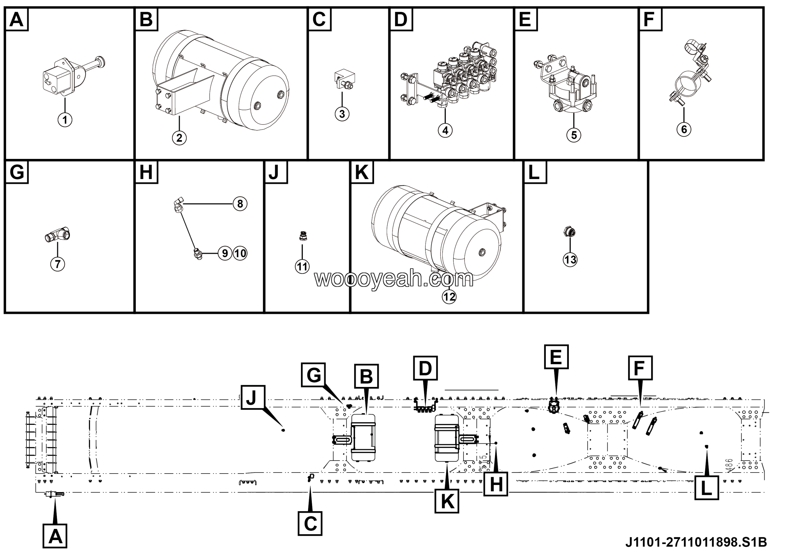 LGMG MT50 2025 - Parking brake assy - J1101-2711011898.S1B