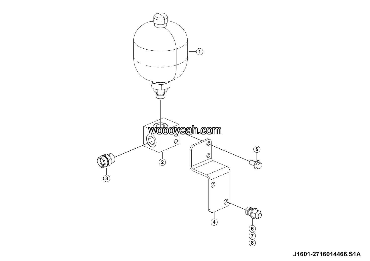 LGMG AT40 2025 - Accumulator installation assembly - J1601-2716014466.S1A