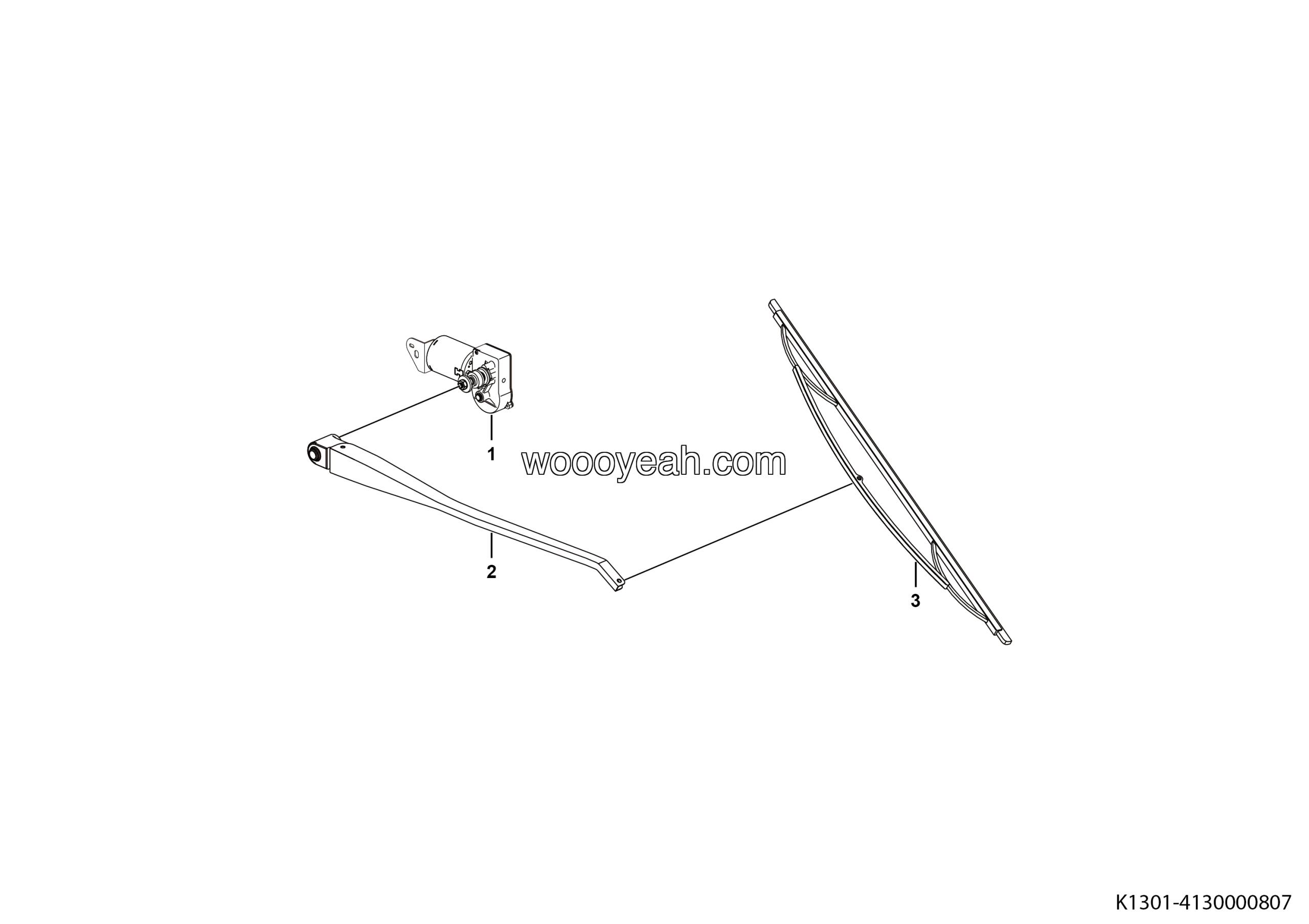 LGMG Off-Highway Dump Truck 2021 - Siding window wiper assy(RH) - K1301-4130000807