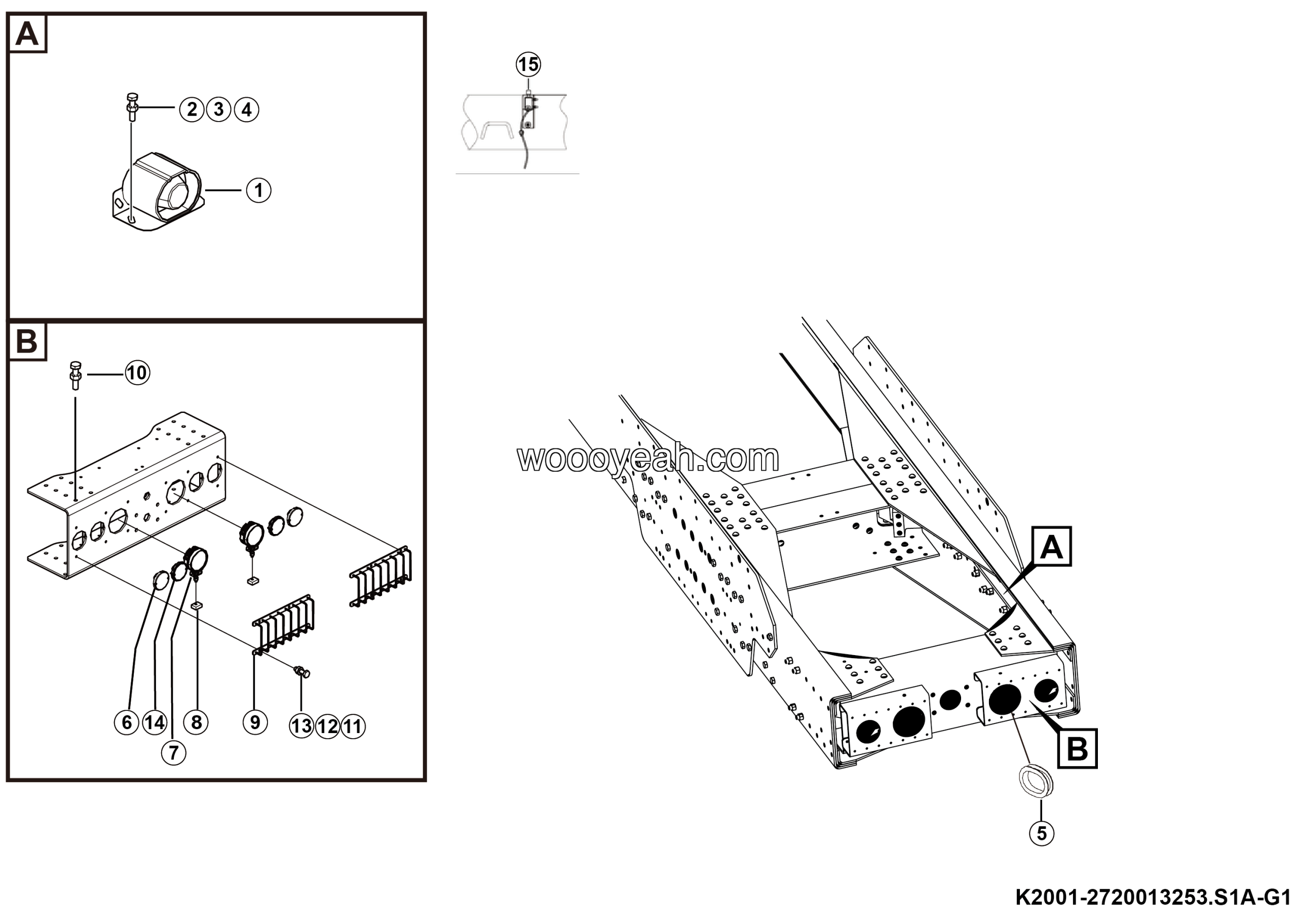 LGMG Road Sprinkler 2024 - Tail signal module - K2001-2720013253.S1A-G1
