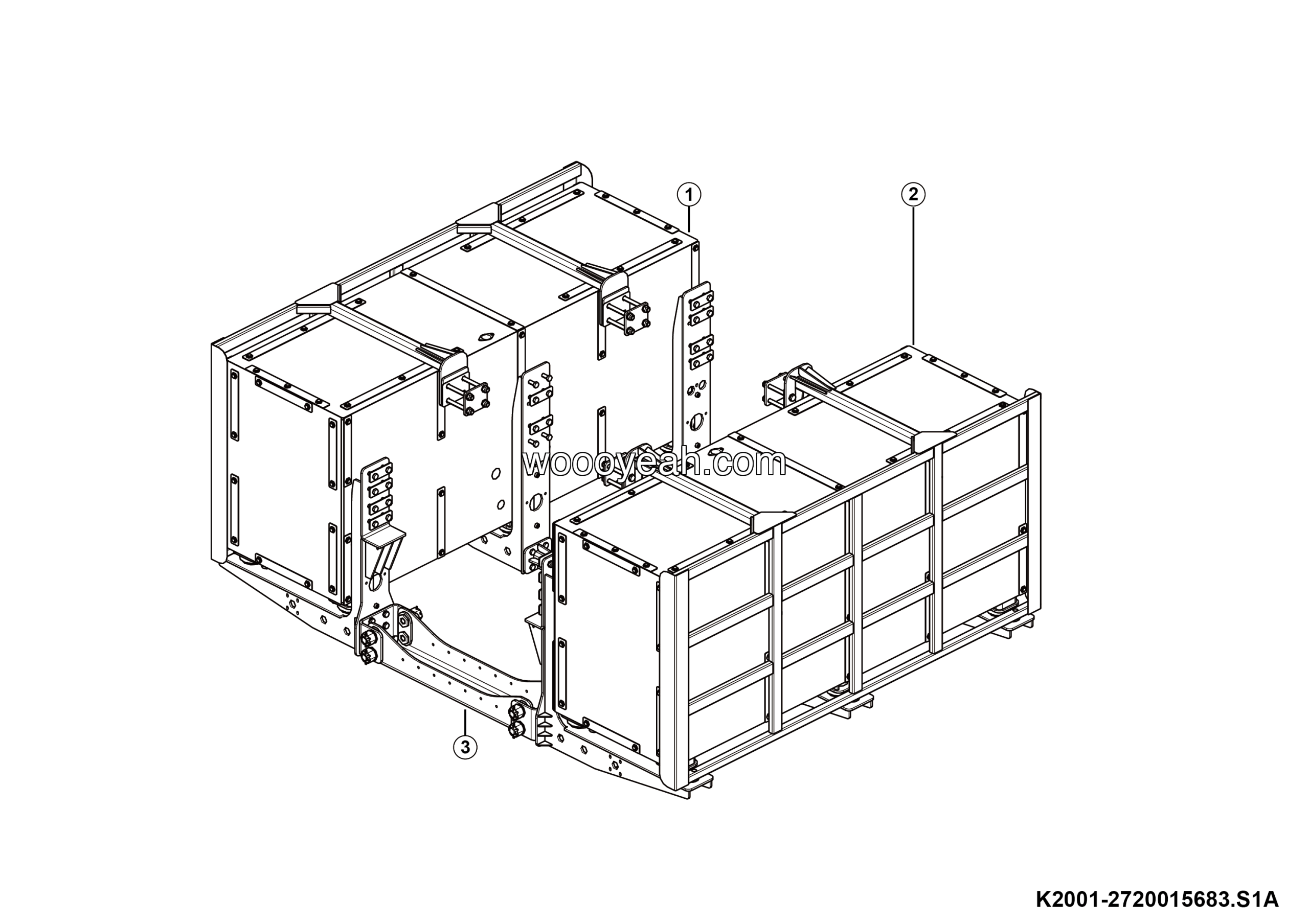 LGMG Off-Highway Dump Truck 2023 - Side battery bracket assembly - K2001-2720015683.S1A