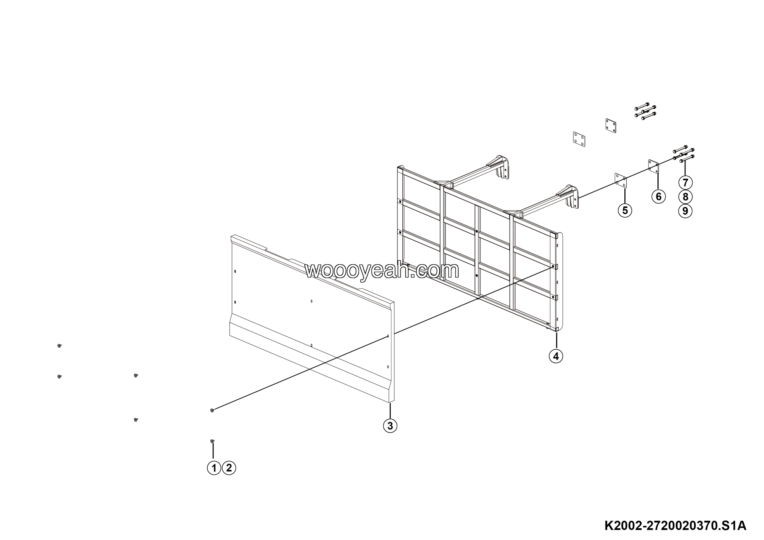 LGMG MTE86H 2025 - Battery outer guardrail assy - K2002-2720020370.S1A