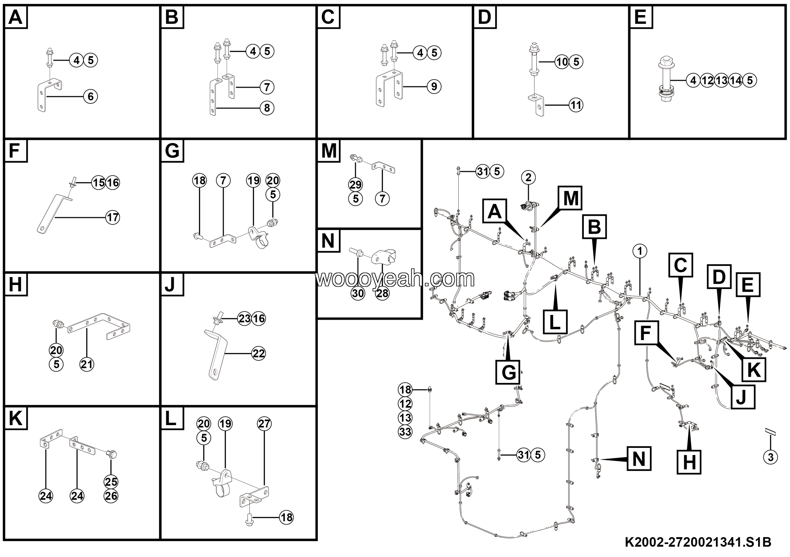 LGMG MTH116 2025 - Motor harness assy - K2002-2720021341.S1B