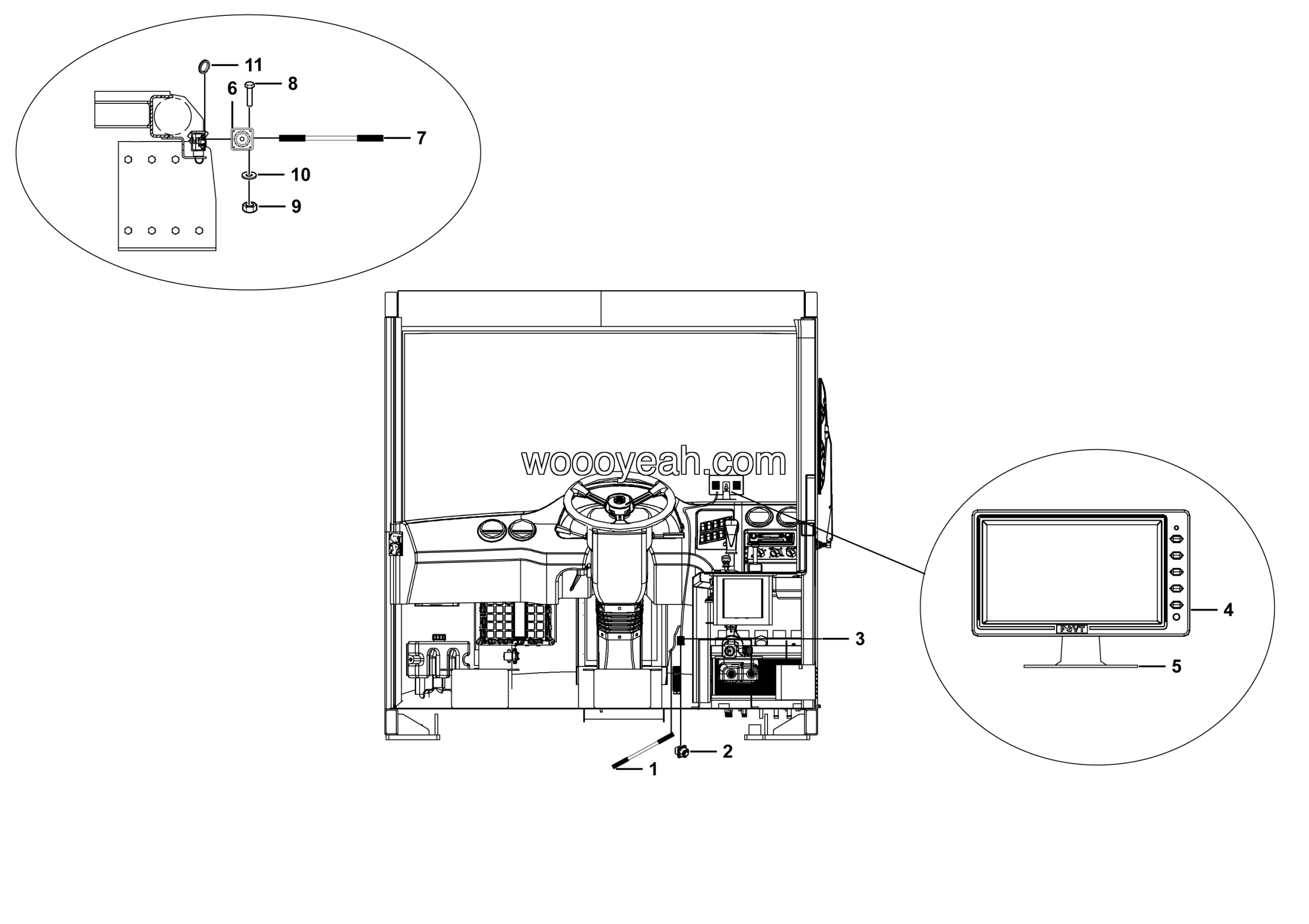 LGMG Off-Highway Dump Truck 2024 - Rear view system assy - K2701-2727010012-G1
