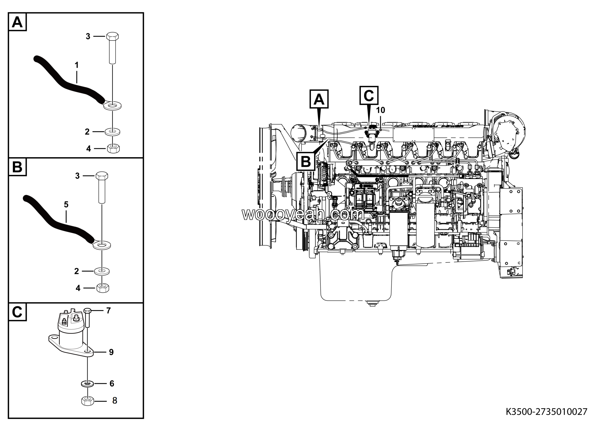 LGMG MT86D Mine Truck - Preheat electrical system assy - K3500-2735010027