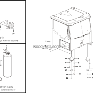 LGMG CMT96 Mine Truck - Cab mounting assy - L1300-2713012263