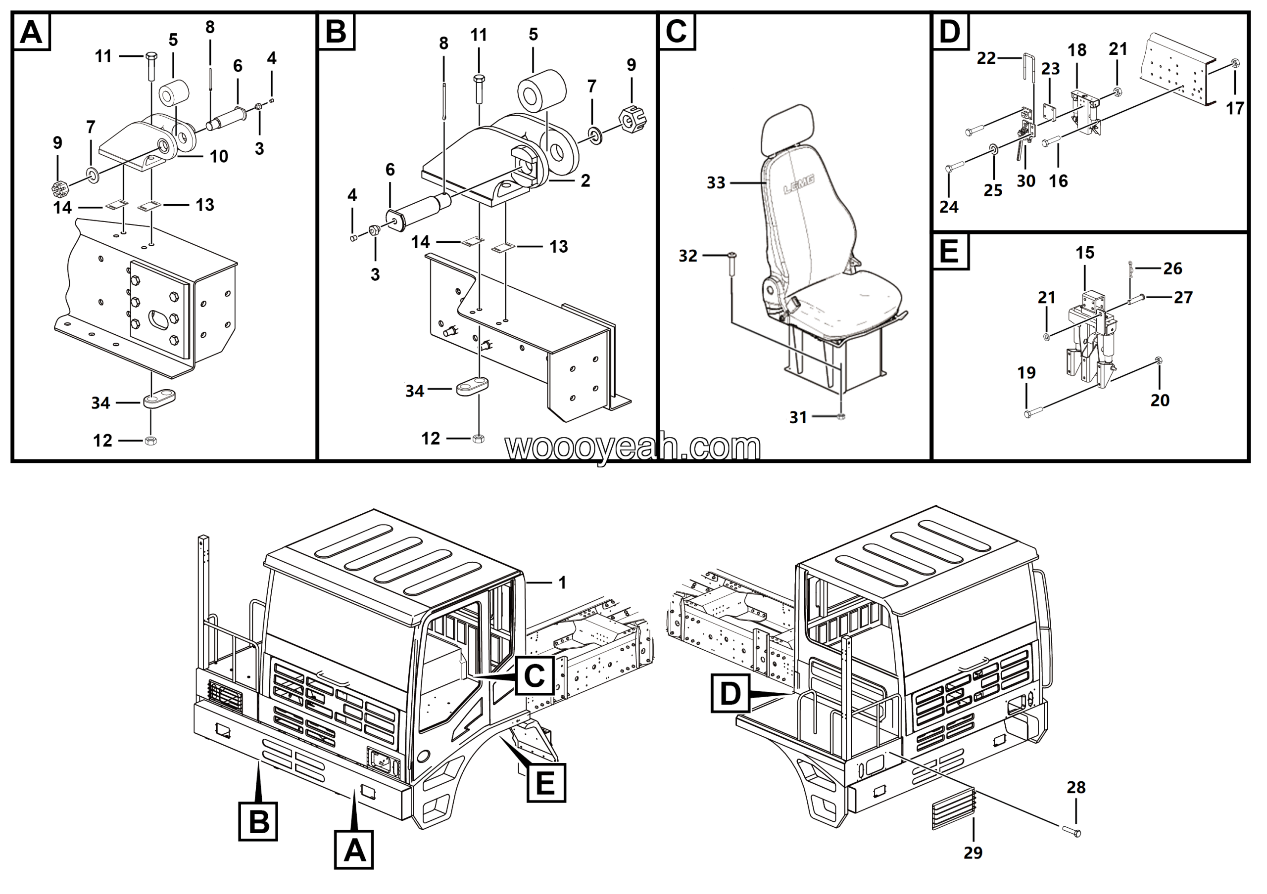 LGMG MT85 Mine Truck - Cab assembly - L1300-2713012346