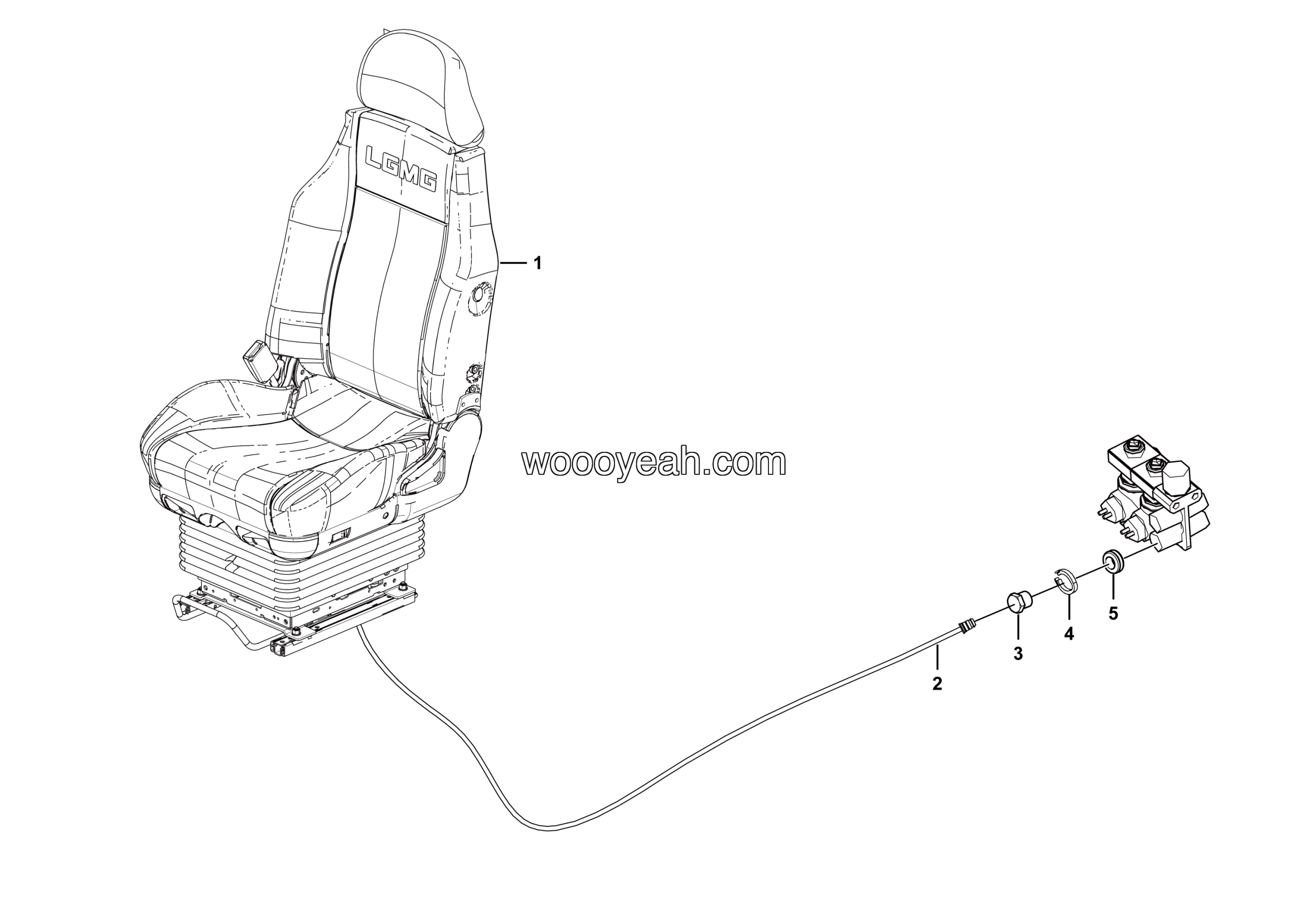 LGMG MT60 Mine Truck - Seat assy(RH) - L1300-2713013072