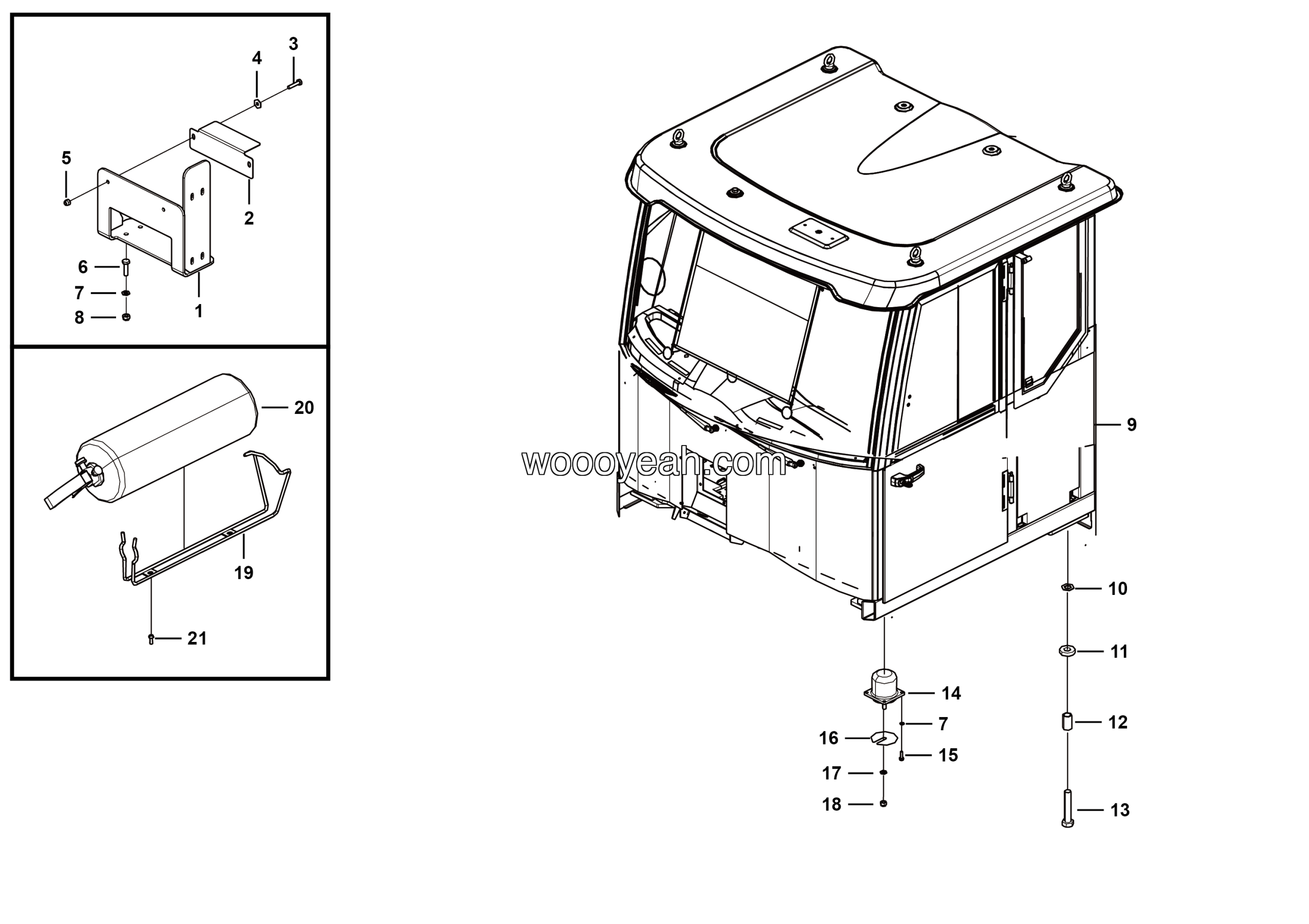 LGMG Off-Highway Dump Truck 2023 - Cab mounting assenbly - L1301-2713014084.S1A