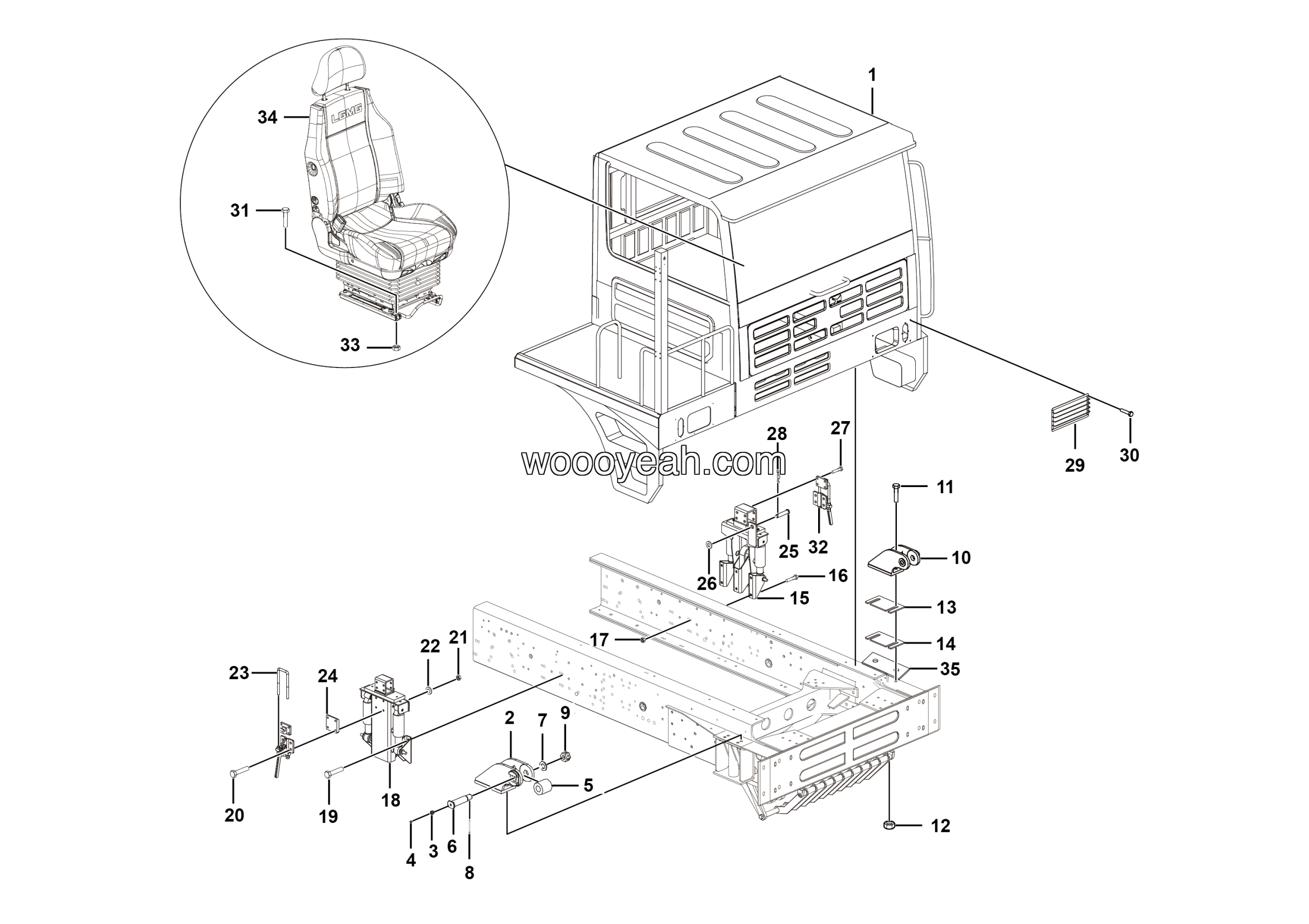 LGMG Off-Highway Dump Truck 2022 - Cab assy - L1302-2713013051