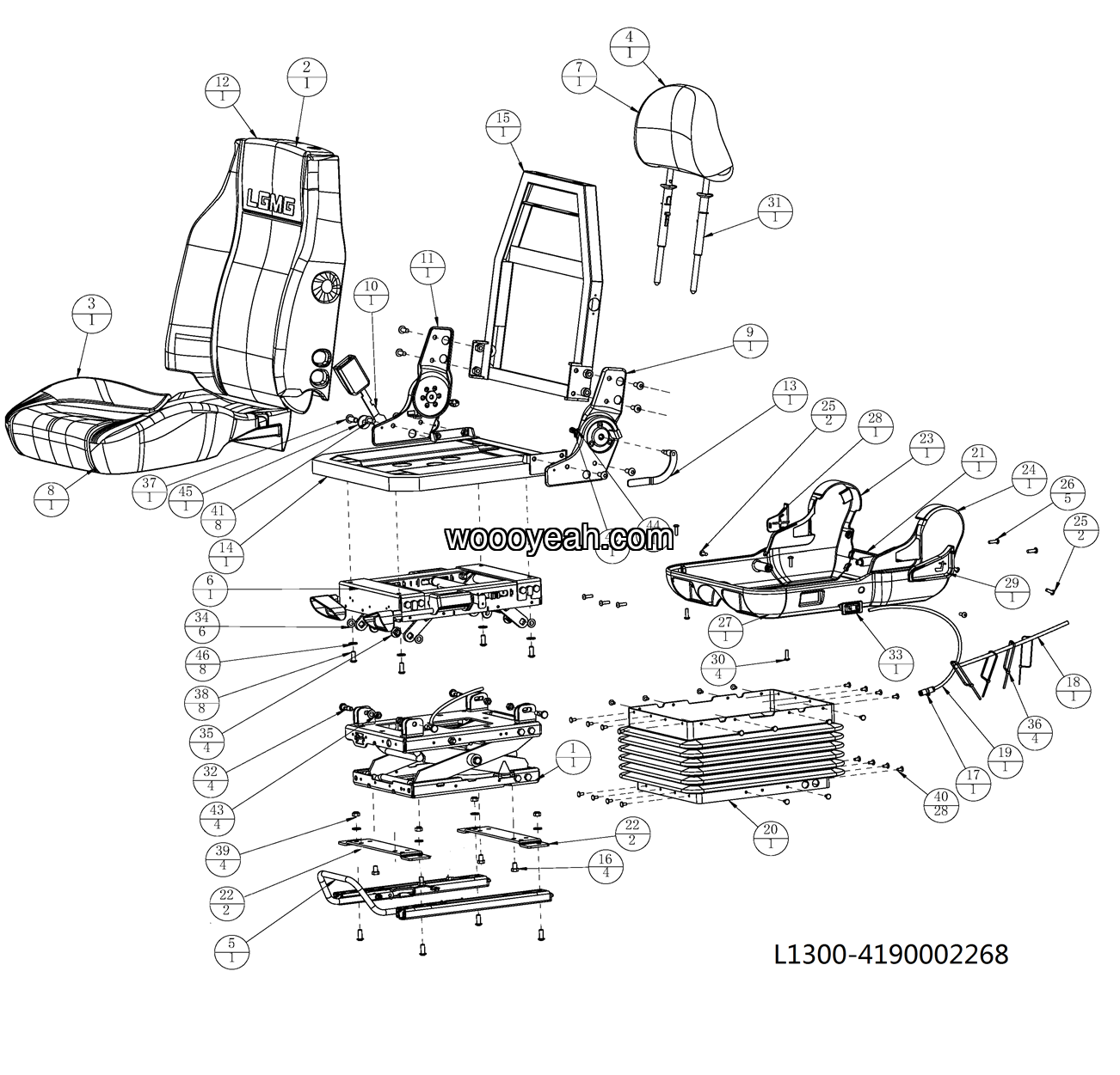 LGMG Off-Highway Dump Truck 2023 - Seat assy - L1302-4190002268