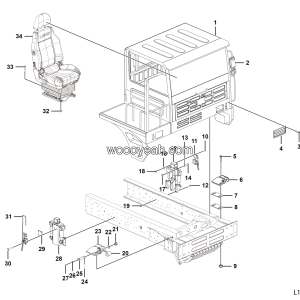 LGMG MT86H Mine Truck - Cab assembly - L1304-2713011610