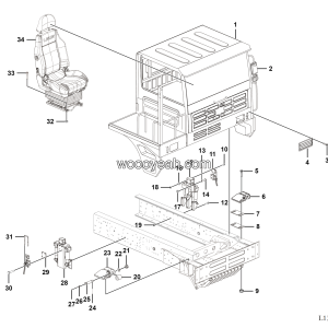 LGMG MT86H Mine Truck - Cab assy - L1306-2713011610