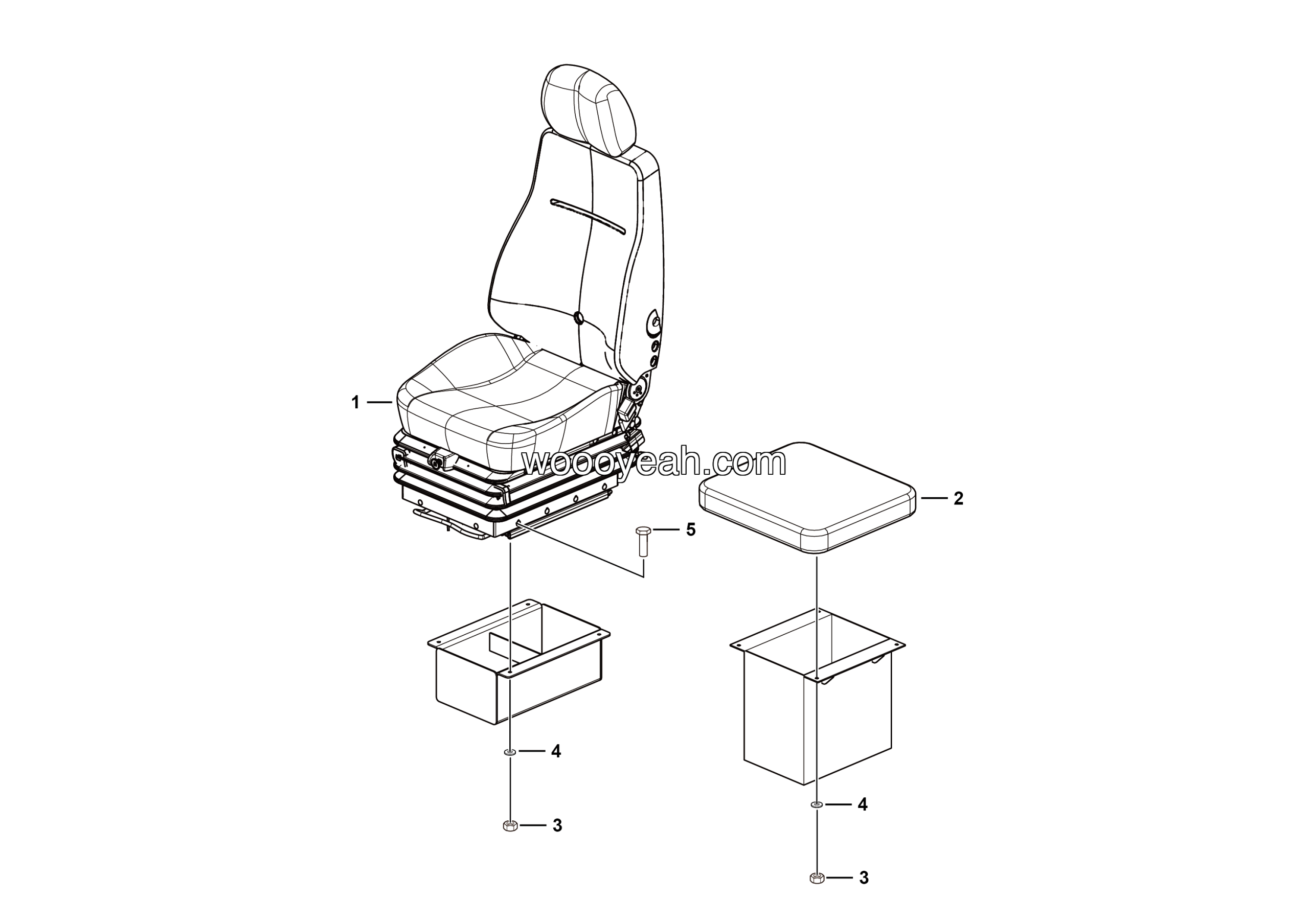 LGMG Off-Highway Dump Truck 2022 - Seat installation assy - L1900-2719010194.S1A